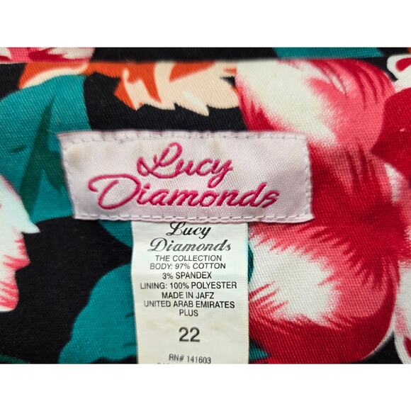 Lucy Diamonds Women's Blazer 22W 22 W Plus Size 3X 3XL Floral Coat Jacket - Picture 6 of 8